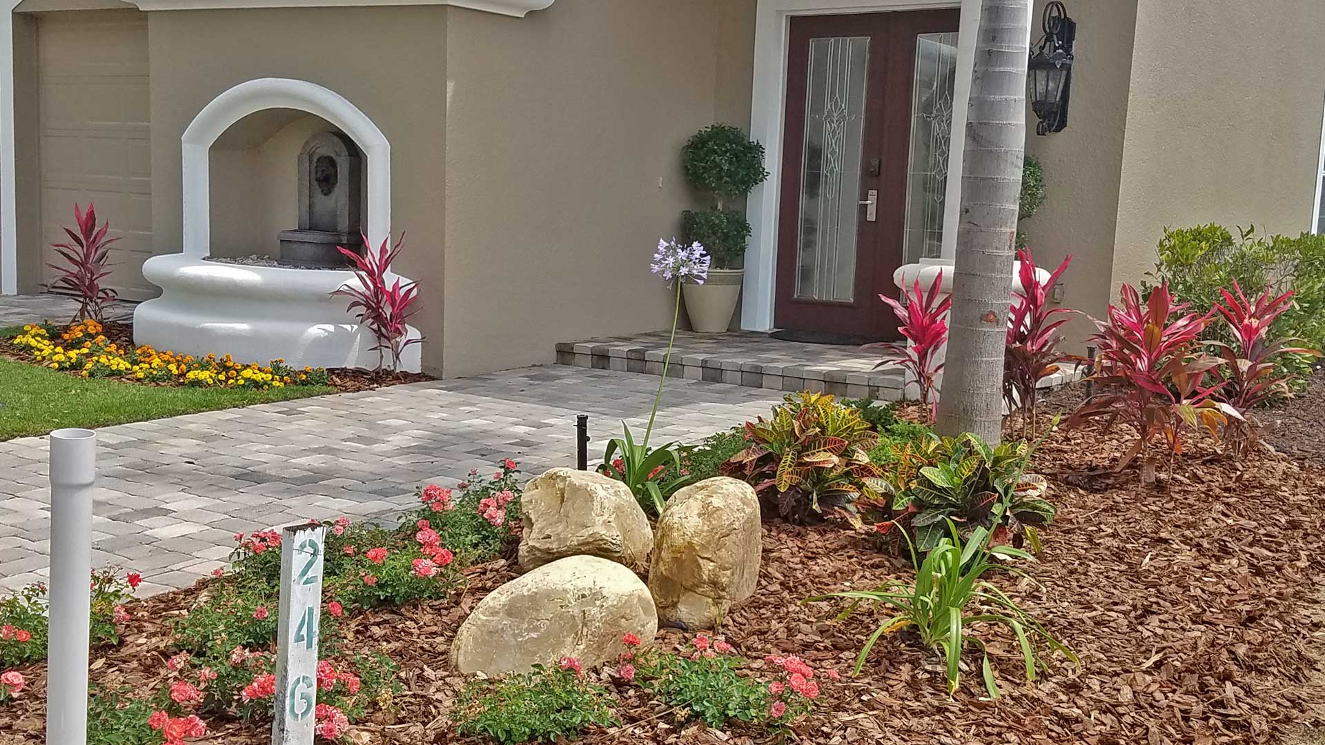 New landscaping design and installation at a home in Auburndale, FL.